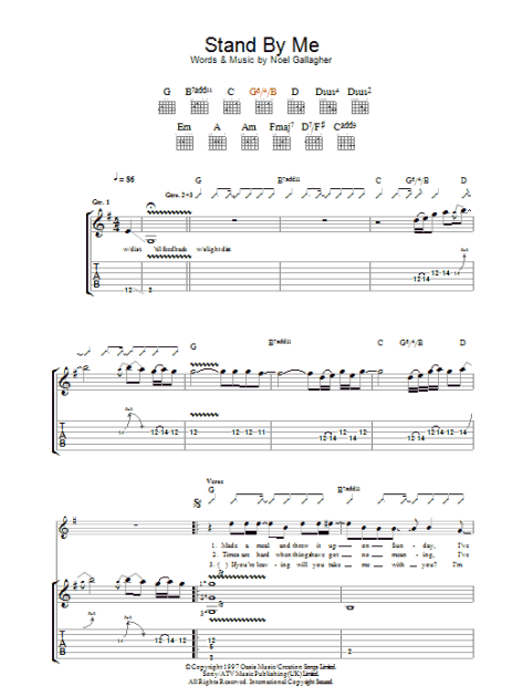 Stand By Me Guitar TAB ZZounds