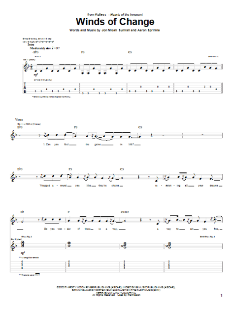 Winds Of Change Guitar TAB ZZounds