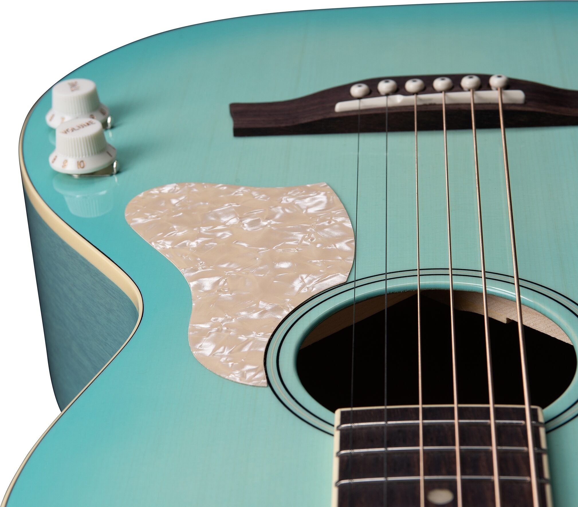 Godin Rialto Acoustic-Electric Guitar (with Gig Bag), Laguna Blue, Open Box (Very Good), Action Position Back