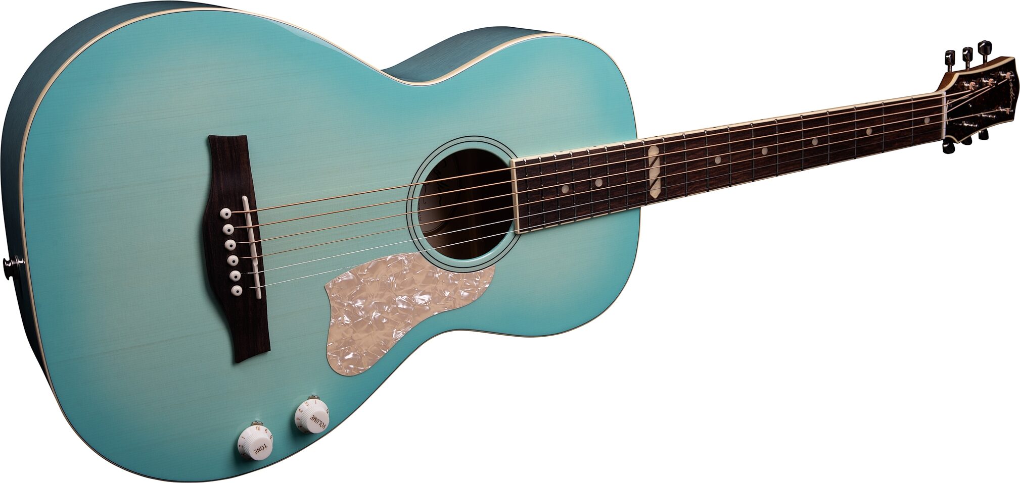 Godin Rialto Acoustic-Electric Guitar (with Gig Bag), Laguna Blue, Open Box (Very Good), Action Position Back