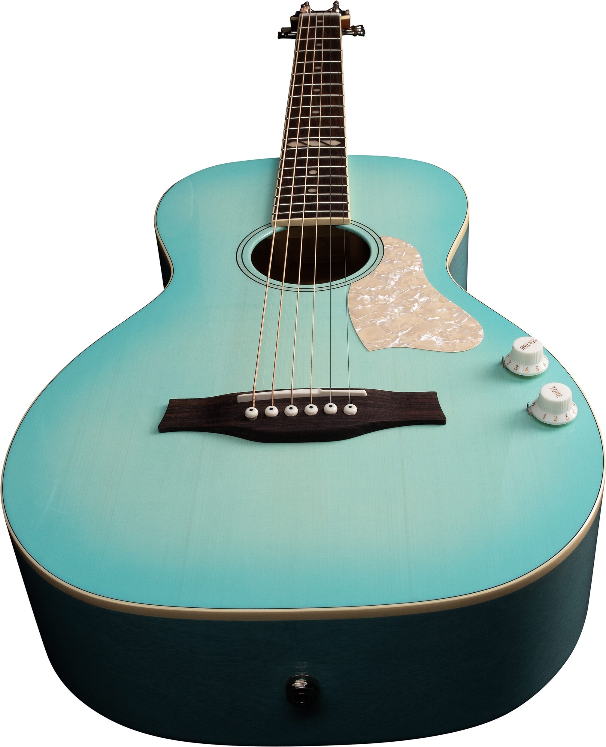 Godin Rialto Acoustic-Electric Guitar (with Gig Bag), Laguna Blue, Open Box (Very Good), Action Position Back