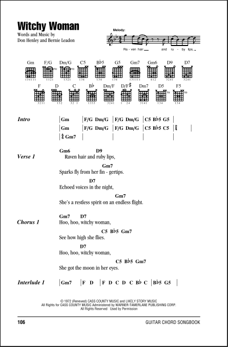 cigarettes whiskey and wild wild woman chords Witchy Woman