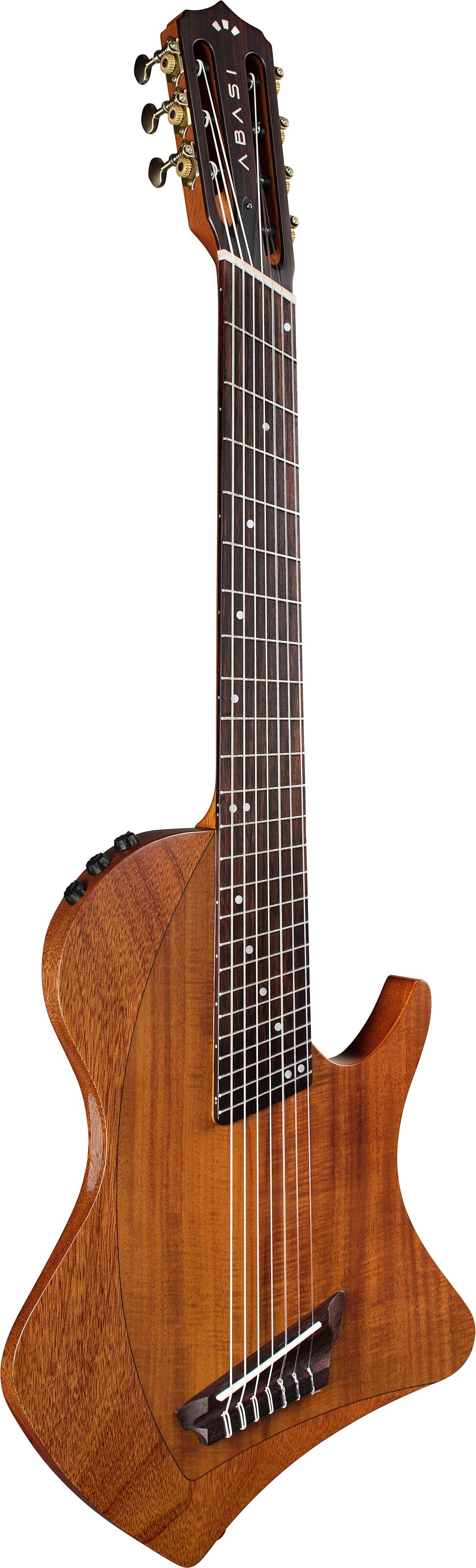 Cordoba Abasi Stage 7 Classical Acoustic-Electric Guitar (with Gig Bag), Acacia, Action Position Back