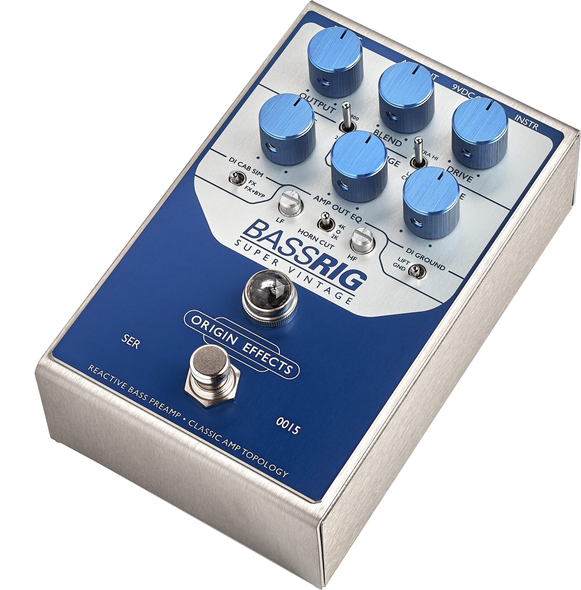 Origin Effects BassRIG Super Vintage Preamp and Overdrive Pedal, New, Angle 2