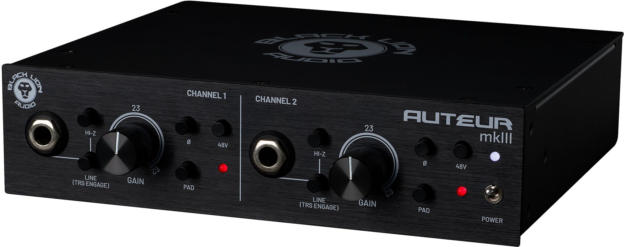 Black Lion Audio Auteur MKIII 2-Channel Microphone Preamplifier, New, Action Position Back
