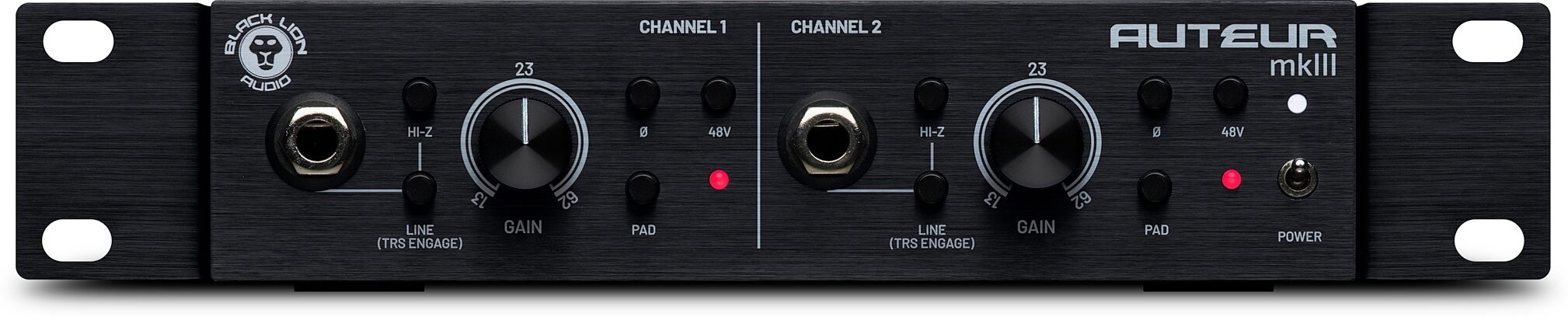 Black Lion Audio Auteur MKIII 2-Channel Microphone Preamplifier, New, Action Position Front