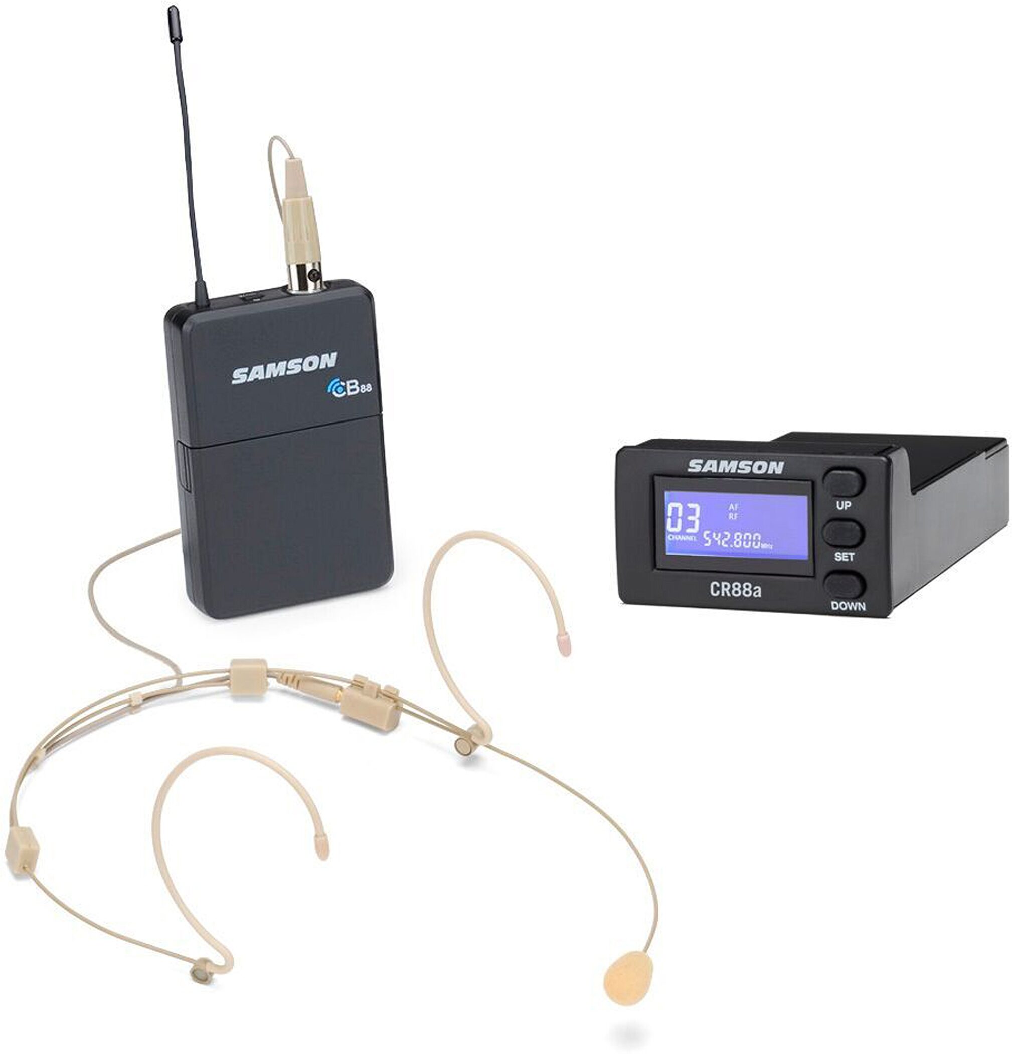 Samson Concert 88a Wireless Headset Microphone with CR88a Receiver Module for XP310w/312w System, Band D, Main