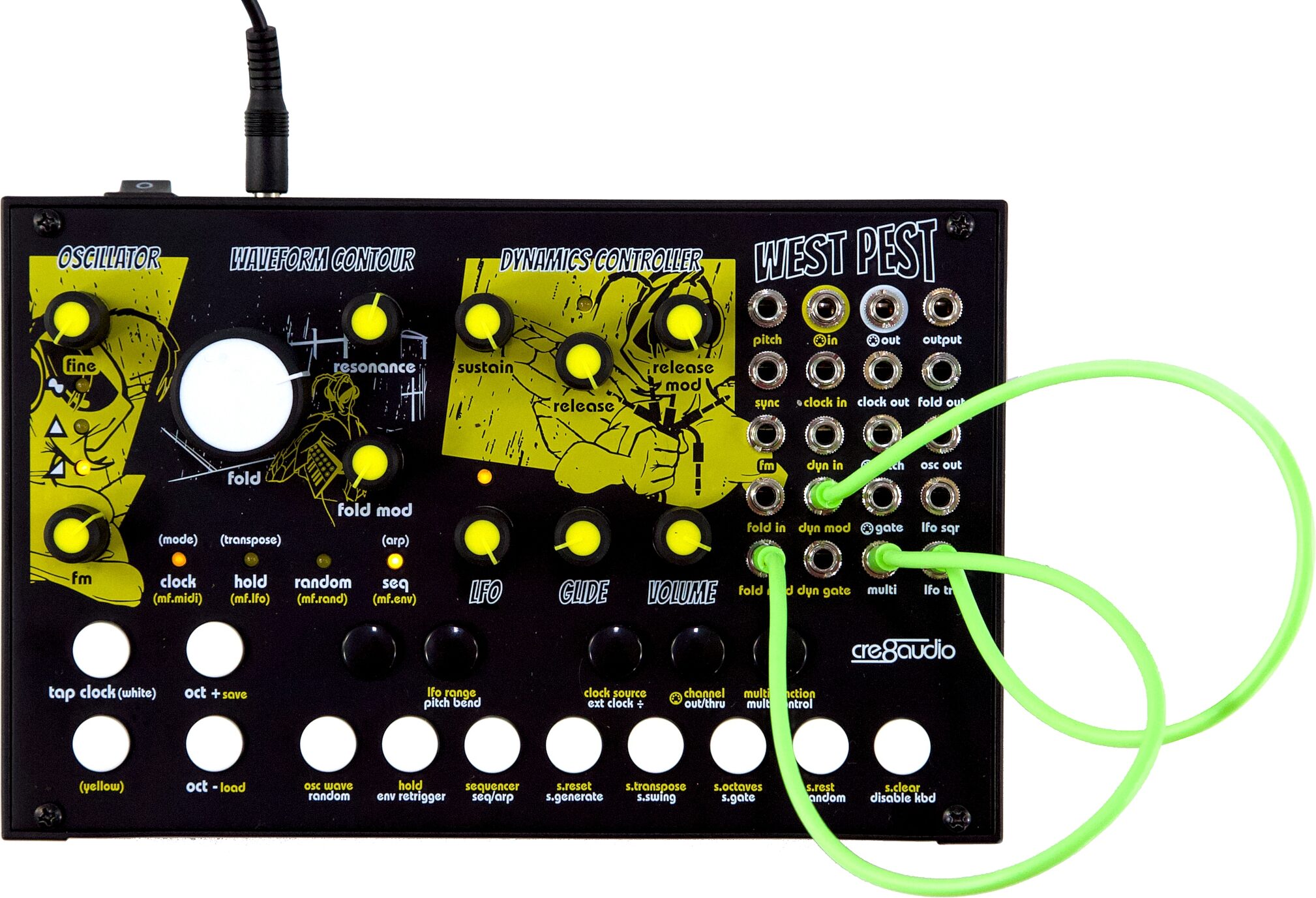 Cre8Audio West Pest Desktop Synthesizer, New, Action Position Back