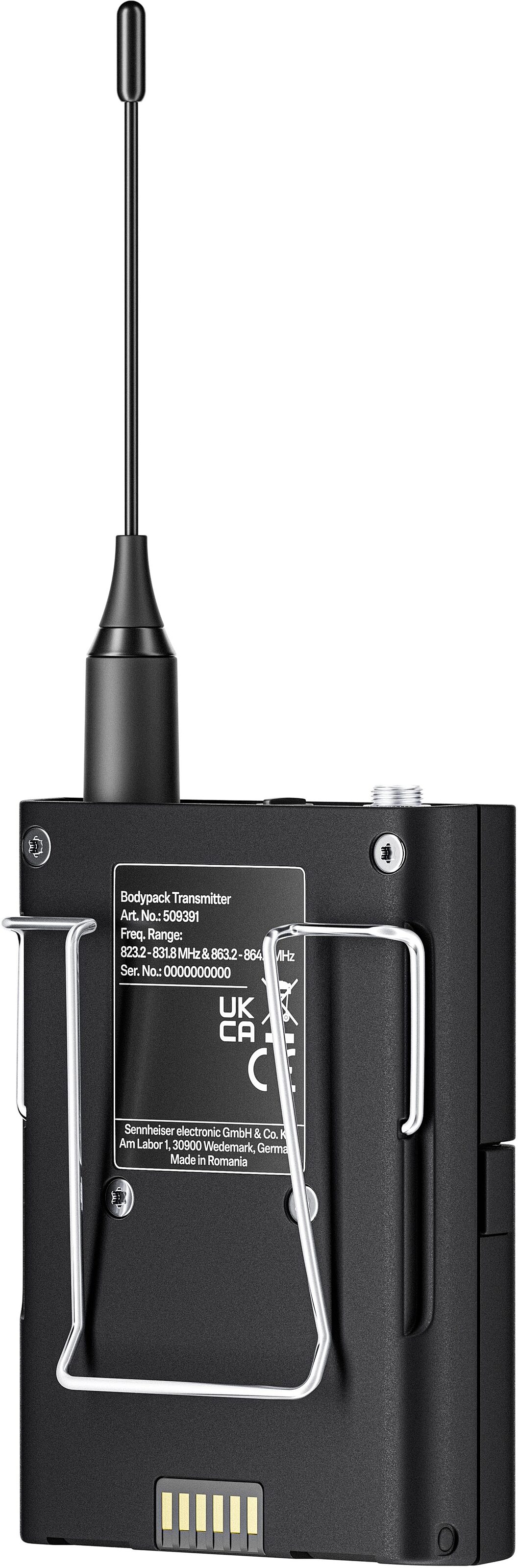 Sennheiser EW-DX SK Wireless Bodypack Transmitter, Band Q1-9 (470.2 - 550 MHz), Action Position Back