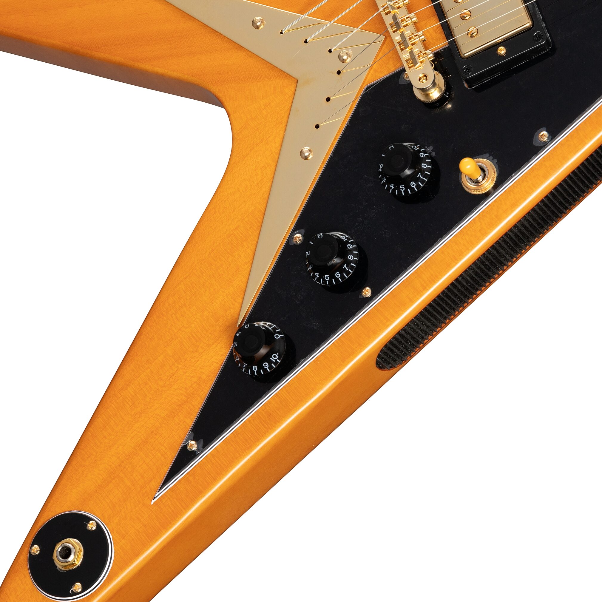 Epiphone 1958 Korina Flying V Electric Guitar (with Case), Action Position Back