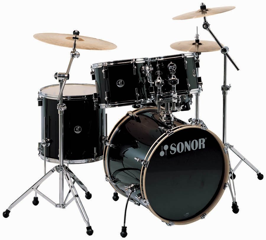 Sonor Force 1007 Stage1 Standard 5-Piece Drum Shell Kit, Black