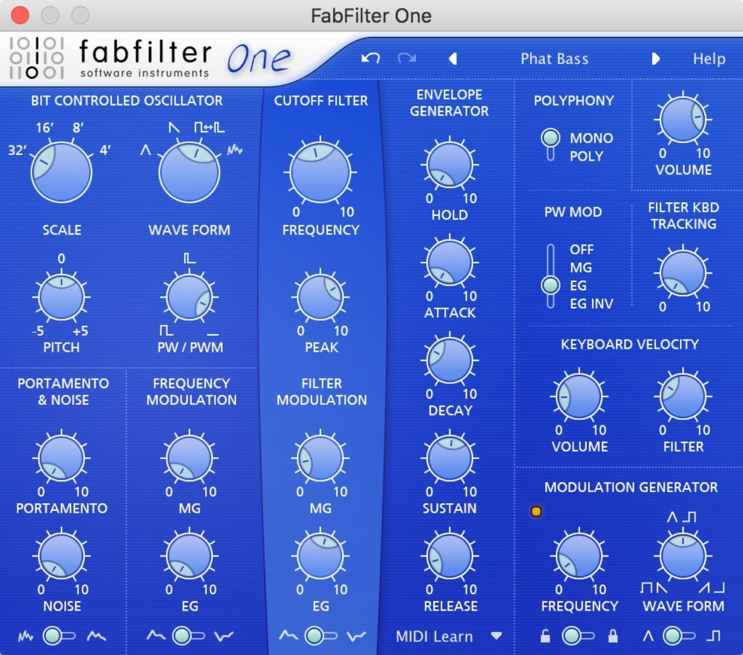 FabFilter One Synthesizer Software Instrument Plug-in, Digital Download, Screenshot Front