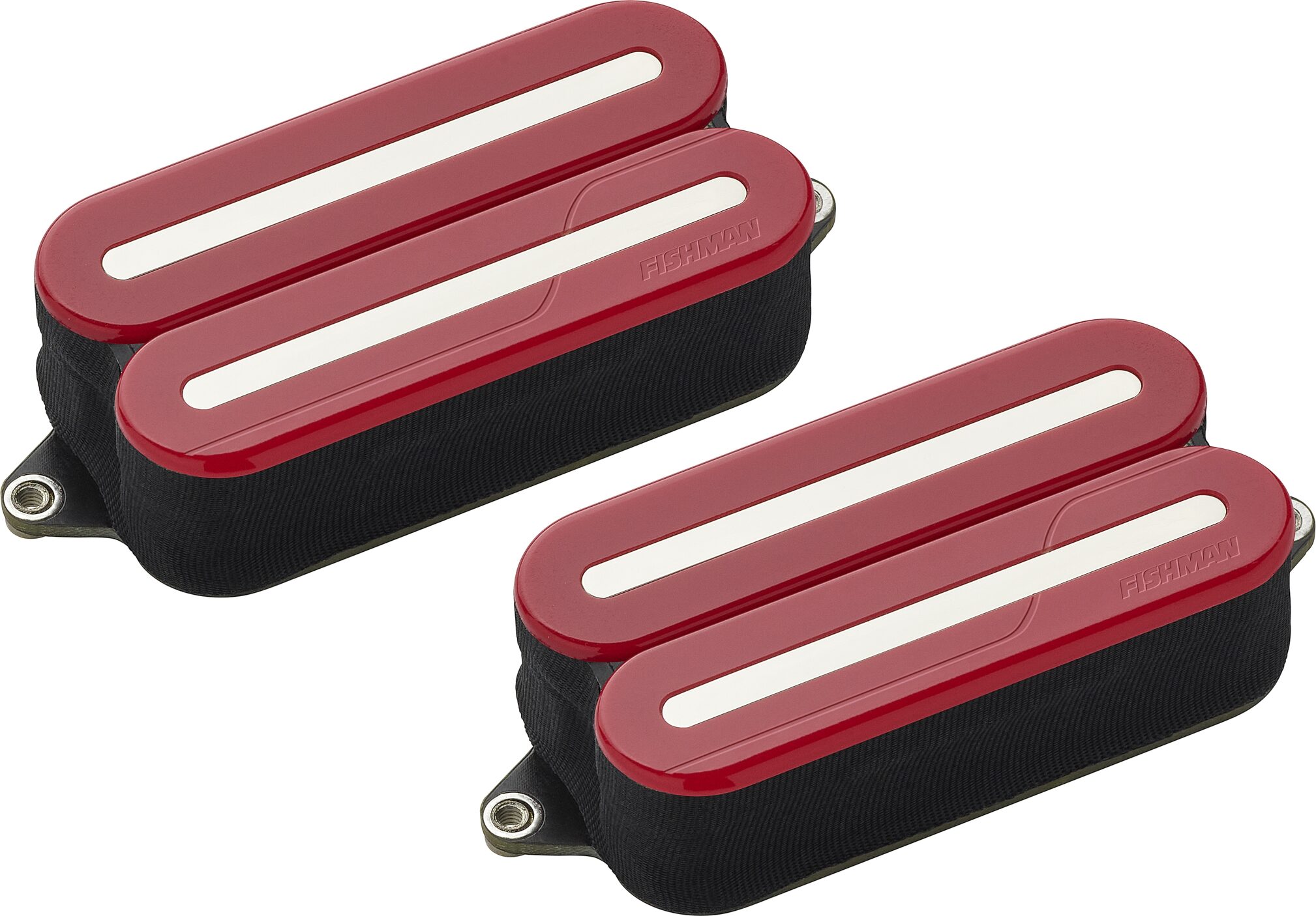 Fishman Fluence Open-Core Modern Humbucker Electric Guitar Pickup Set, Red with Nickel Blades, Action Position Back