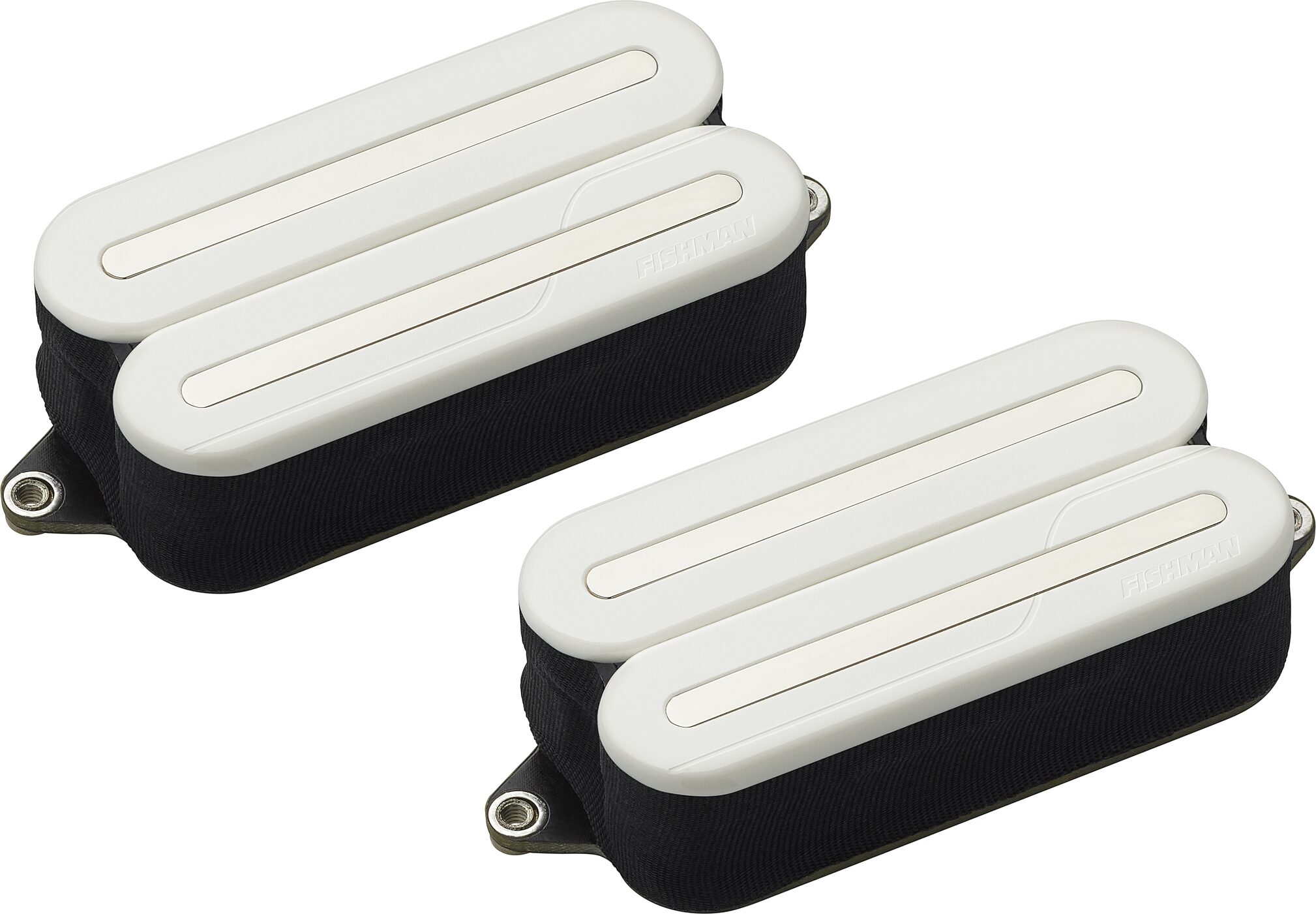 Fishman Fluence Open-Core Modern Humbucker Electric Guitar Pickup Set, White with Nickel Blades, Action Position Back