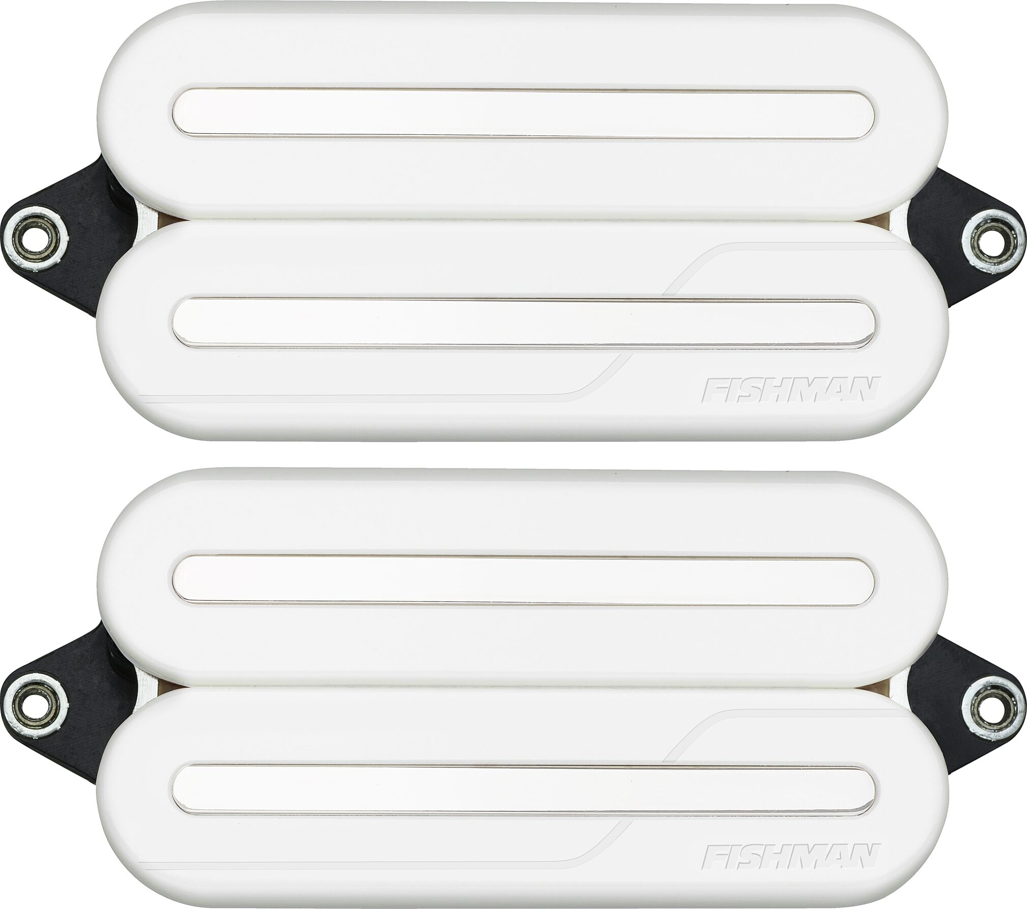 Fishman Fluence Open-Core Modern Humbucker Electric Guitar Pickup Set, White with Nickel Blades, Action Position Back