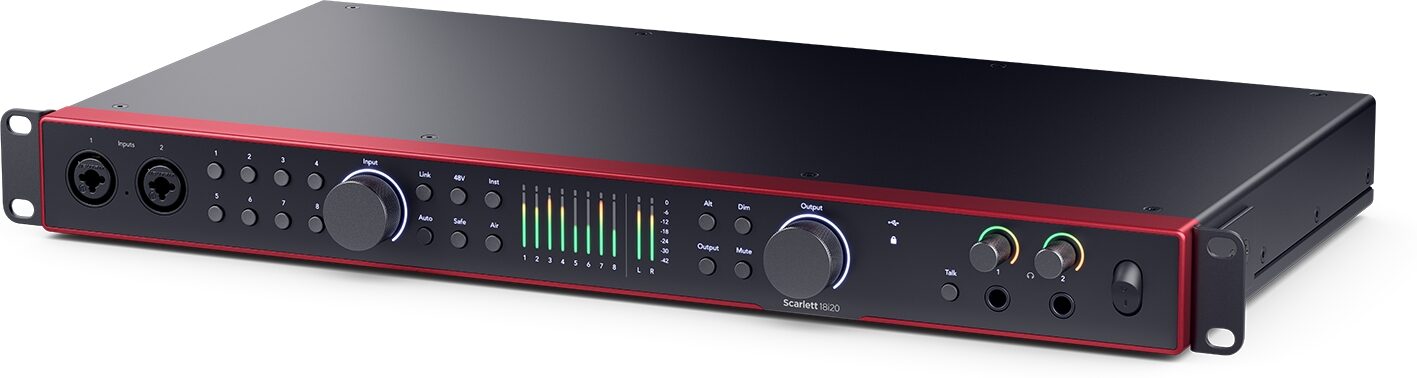 Focusrite Scarlett 18i20 Gen 4 USB Audio Interface, New, Rack Ears Right