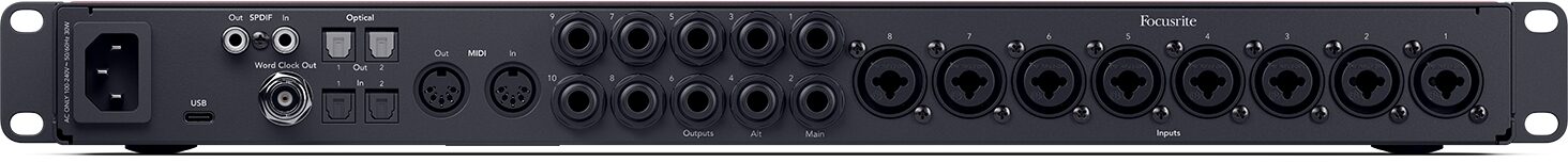 Focusrite Scarlett 18i20 Gen 4 USB Audio Interface, New, Rack Ears Rear