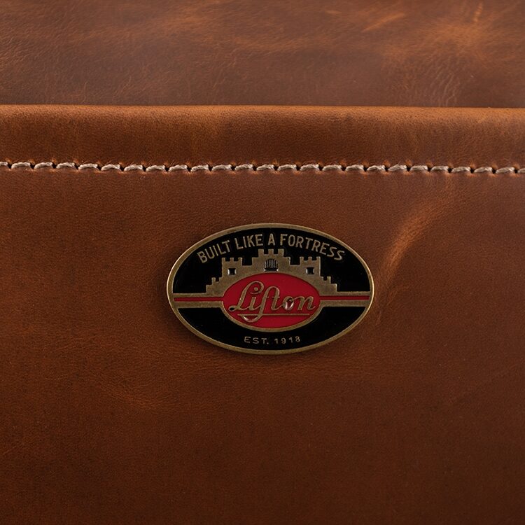 Gibson Lifton Leather Duffel Bag, Brown, Main with all components Back