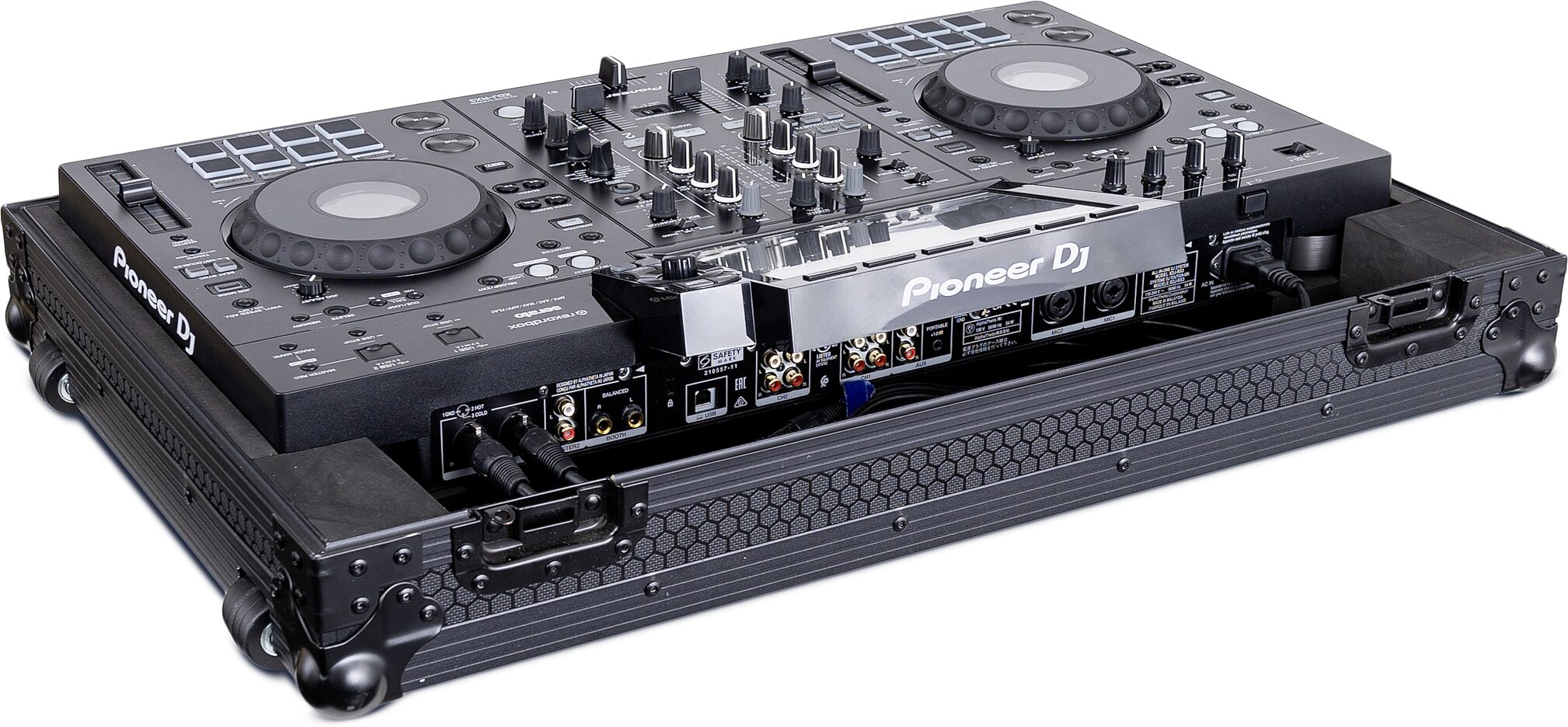 Headliner Pitch Black Low-Profile Flight Case with Wheels for Pioneer DJ XDJ-RX3, New, Main Back