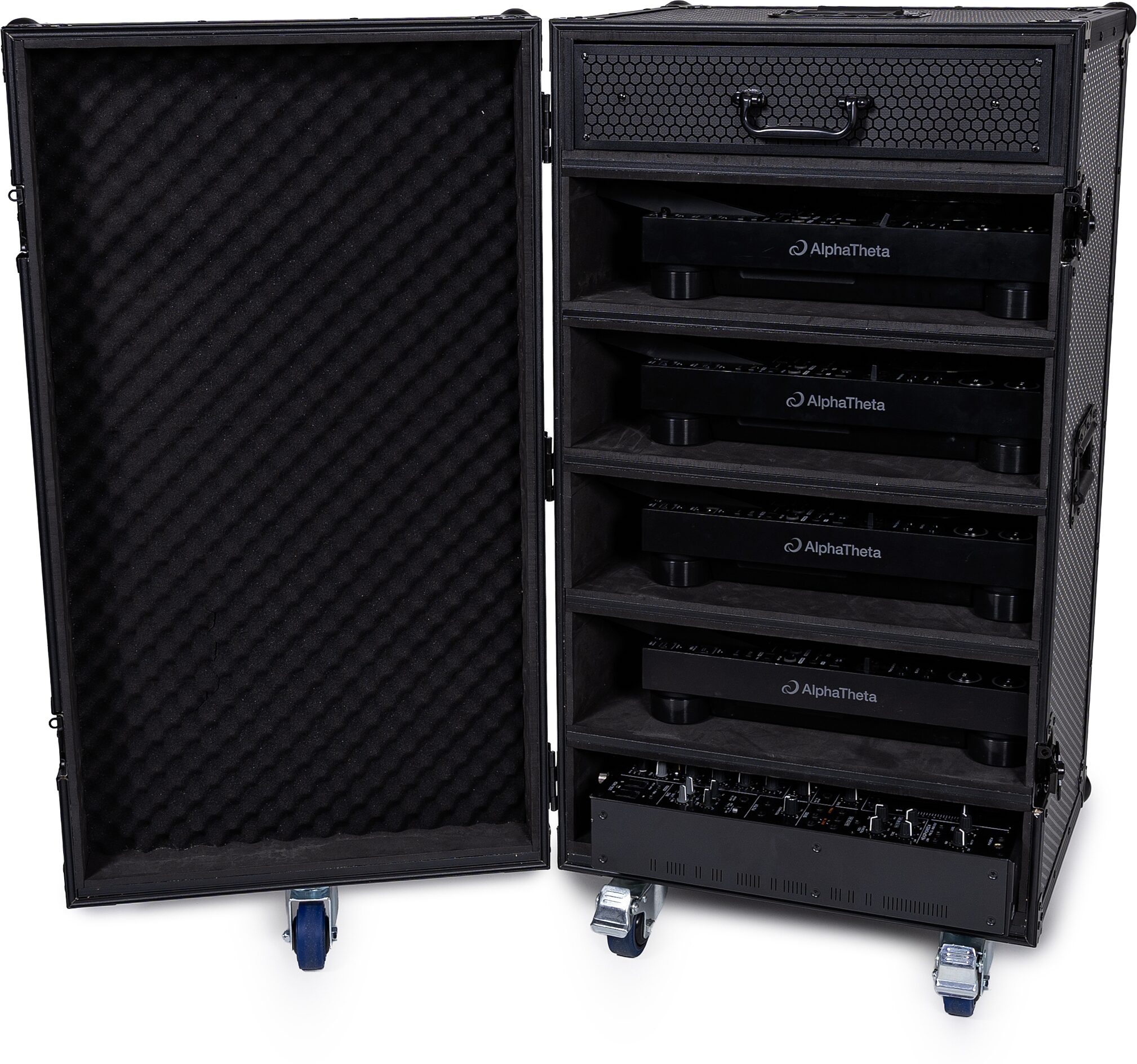Headliner Pitch Black CD-J and Mixer Touring Case, New, Action Position Back