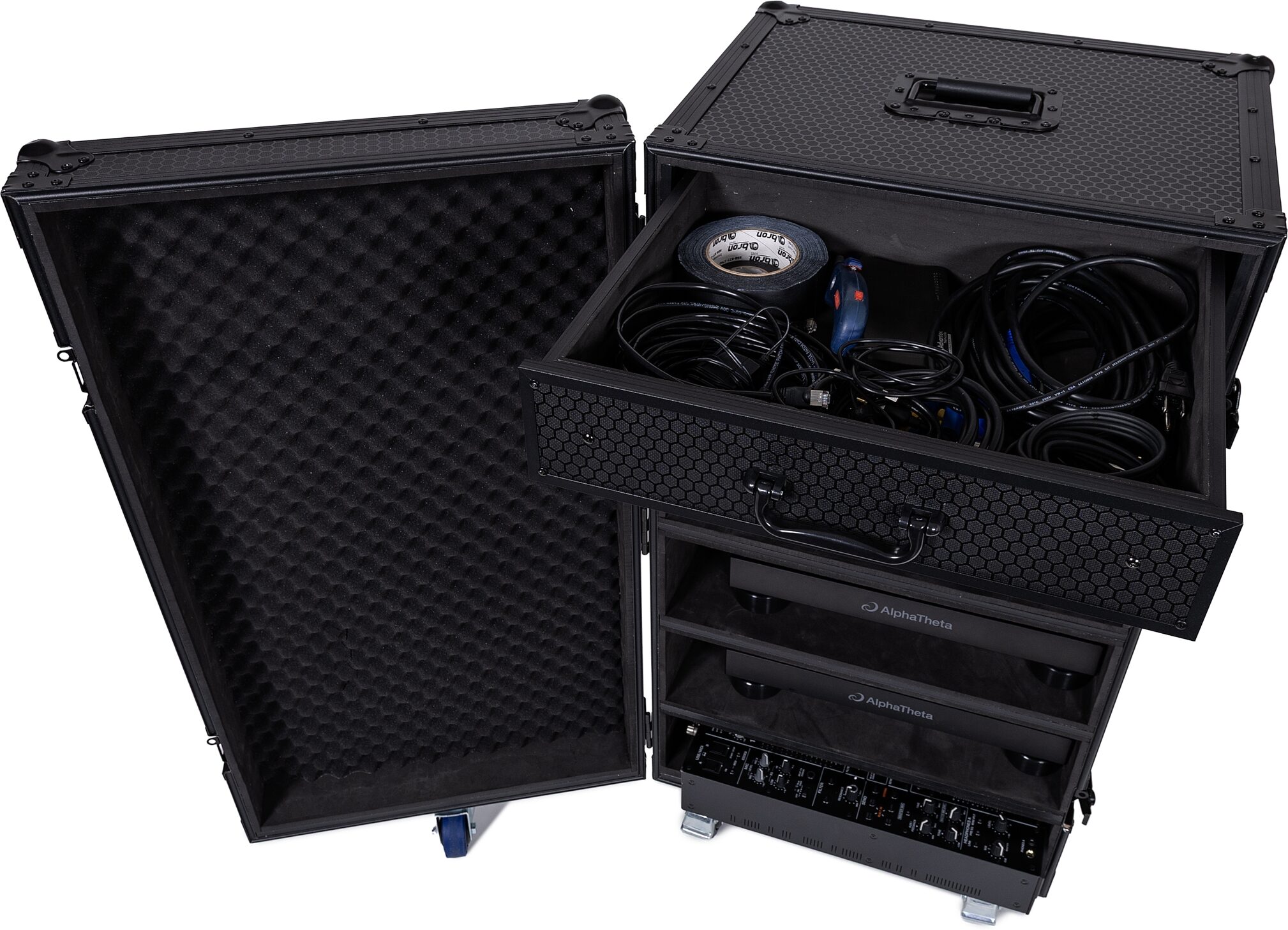 Headliner Pitch Black CD-J and Mixer Touring Case, New, Action Position Back