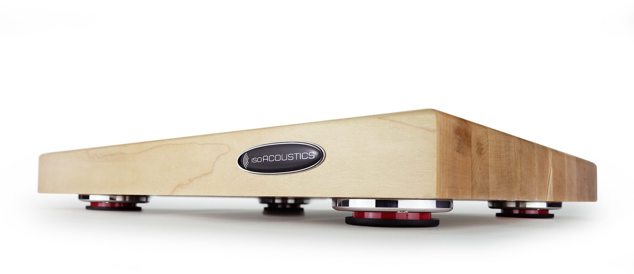 IsoAcoustics MA18175 Delos Butcher Block Turntable Isolation Platform, New, Action Position Back
