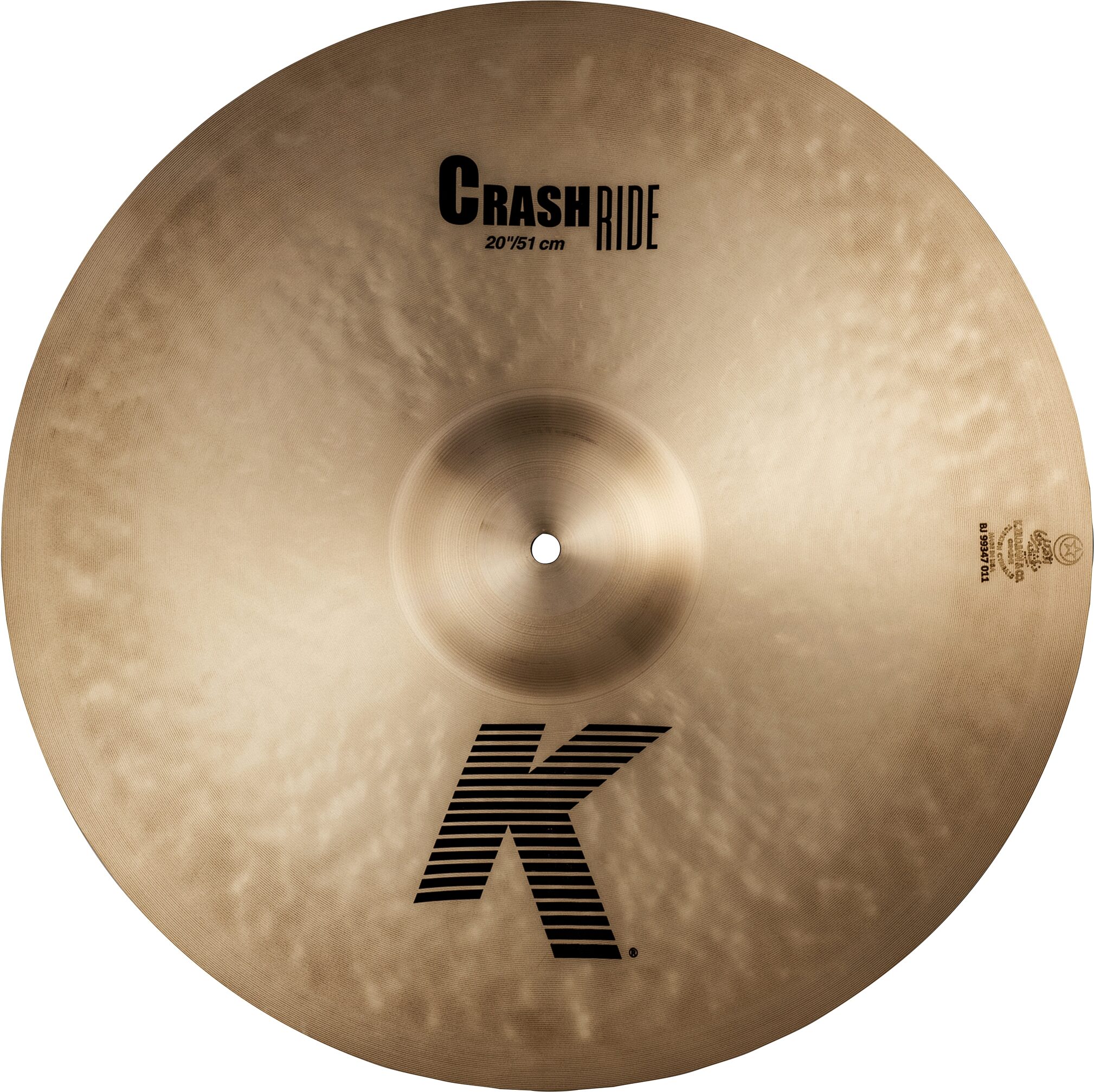 Zildjian K Crash Ride Brilliant Cymbal, 20 inch, Action Position Back