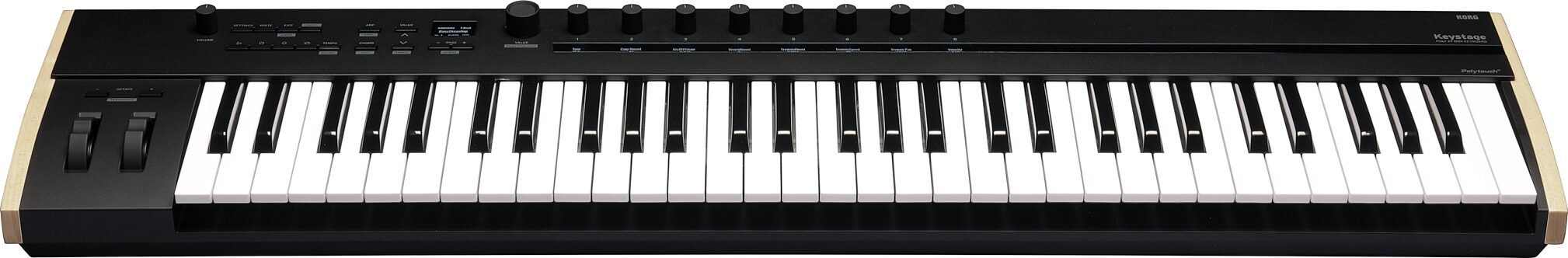 Korg Keystage 61 USB MIDI Keyboard Controller, 61-Key, New, Action Position Back