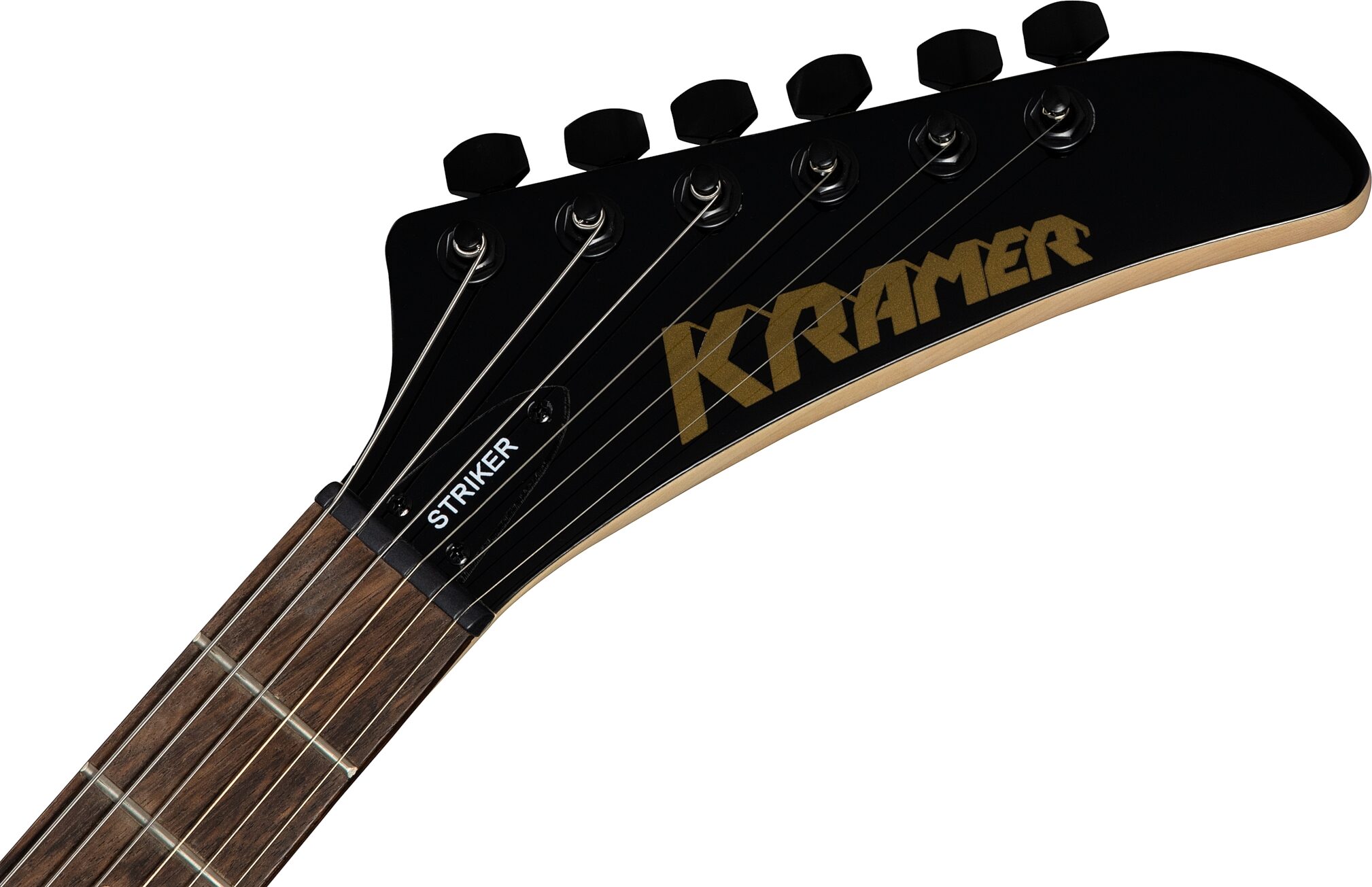 Kramer Striker Figured HSS Electric Guitar, Laurel Fingerboard, Transparent Black, Open Box (Very Good), Action Position Back