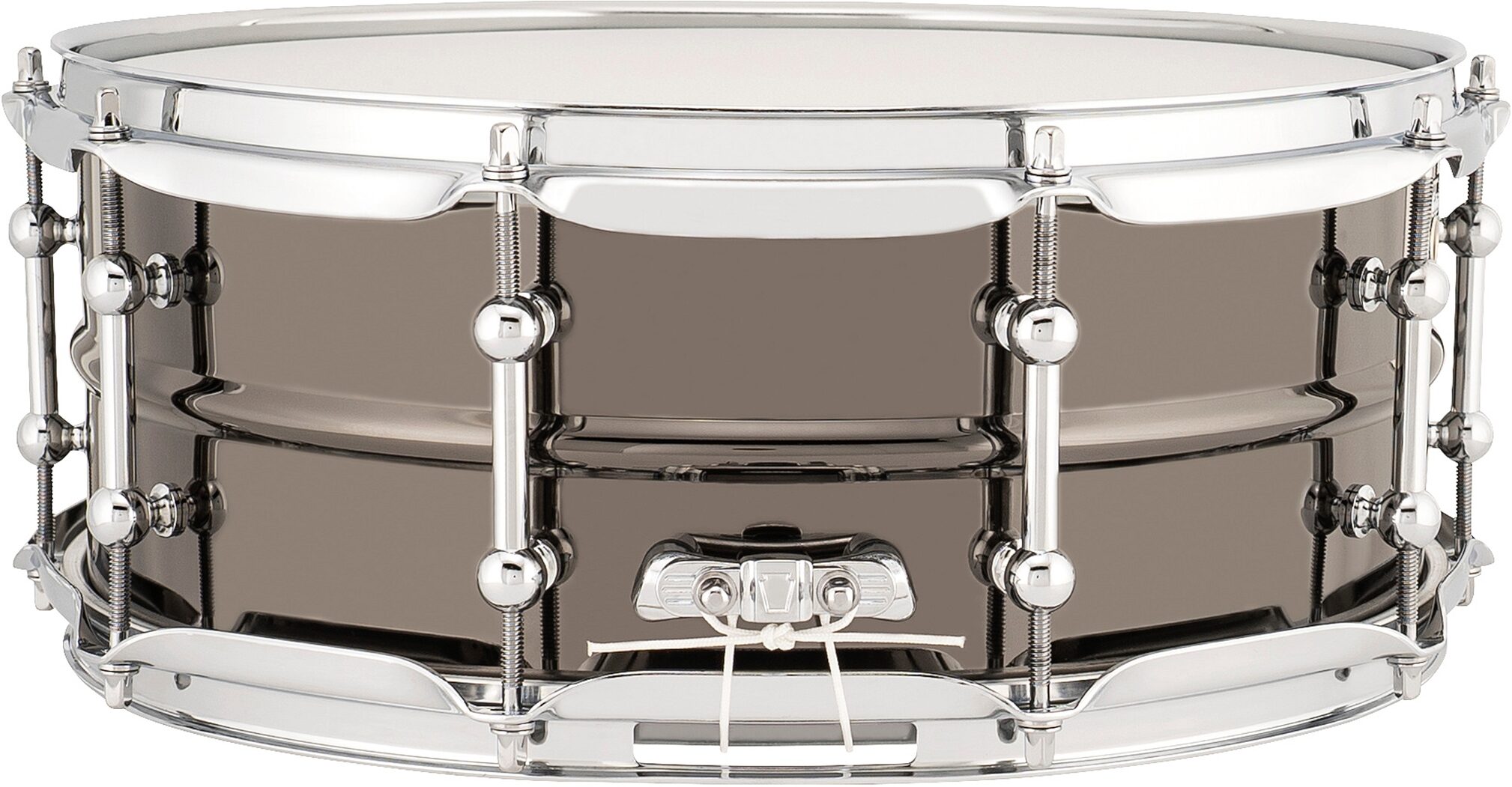 Ludwig Universal Brass Snare Drum, Black Chrome, 5.5x14", Action Position Back