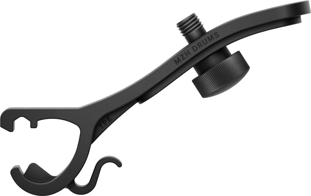Sennheiser MD 421 Kompakt Dynamic Cardioid Microphone, Standard Black, with MZH Drum Clamp, Action Position Back
