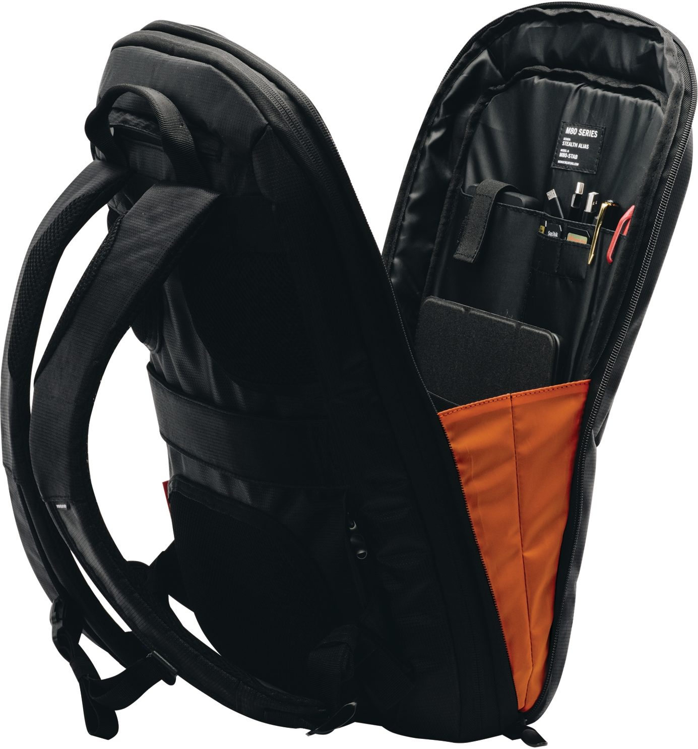 Mono M80-STAB M80 Stealth Alias Backpack, Black, Angled Side