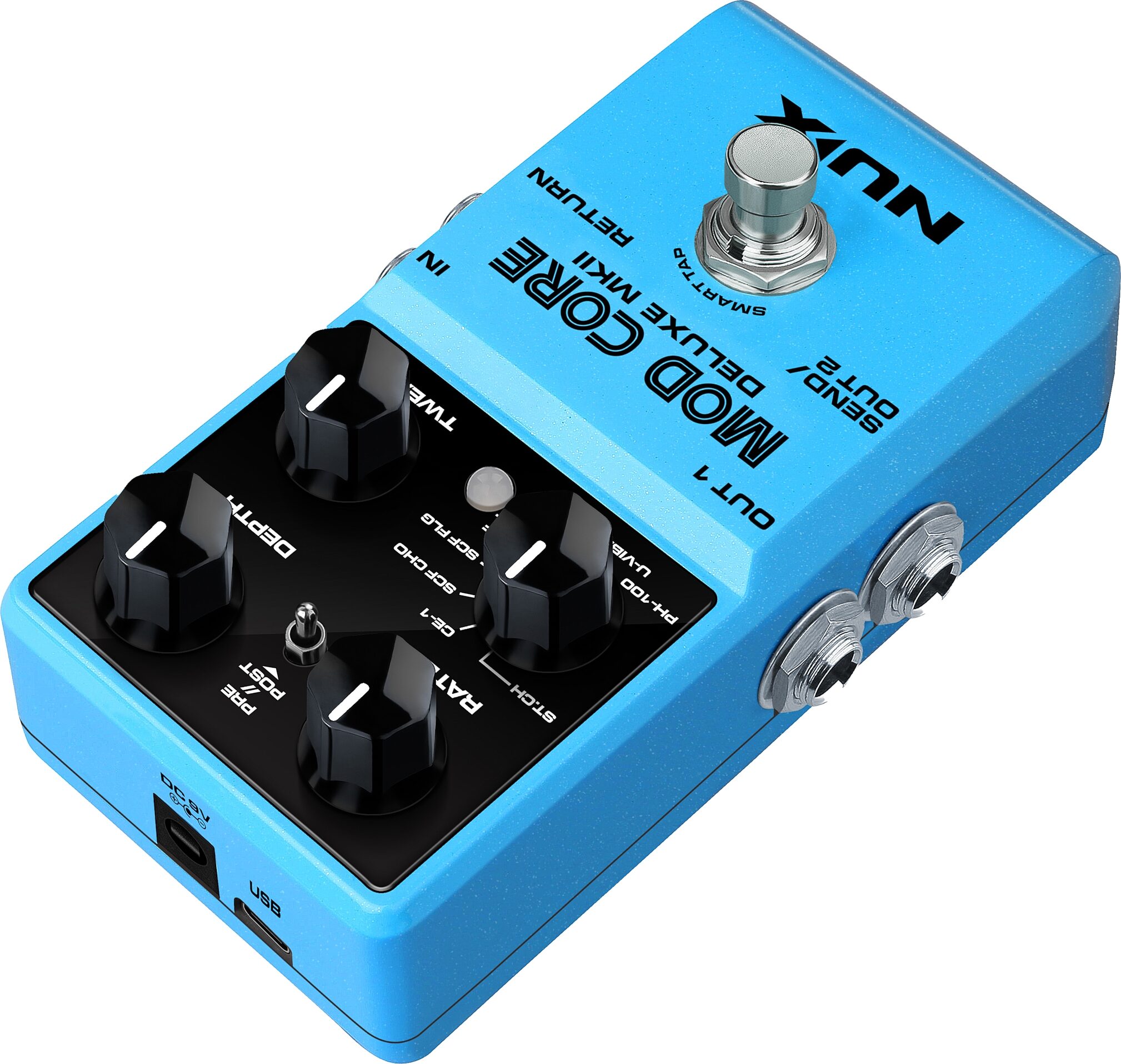 NUX Mod Core Deluxe MKII Multi Modulation Pedal, New, Action Position Back