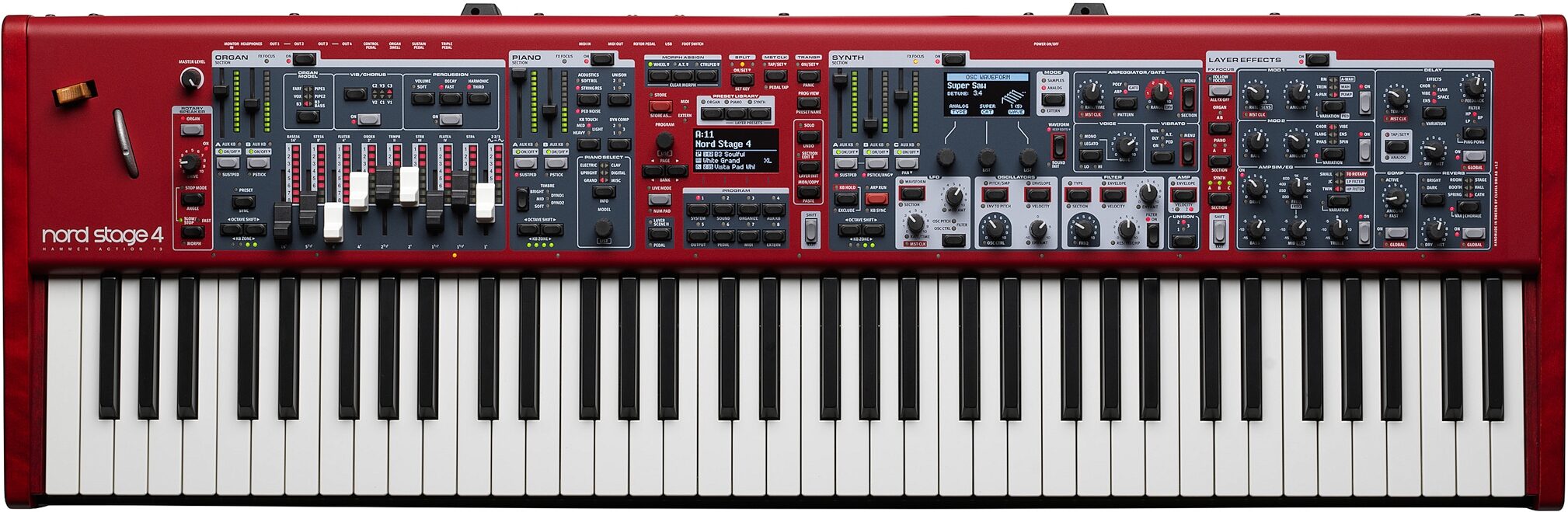 Nord Stage 4 73 Performance Keyboard, 73-Key, New, Action Position Back