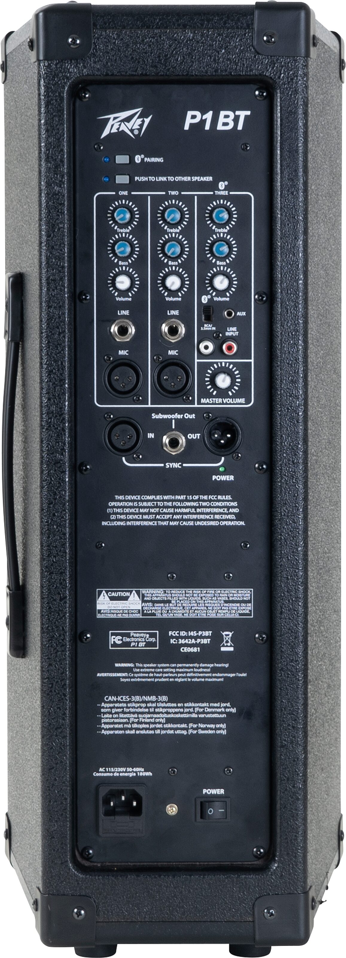 Peavey P1 BT All-In-One Professional Powered PA System, Open Box (Like New), Action Position Back