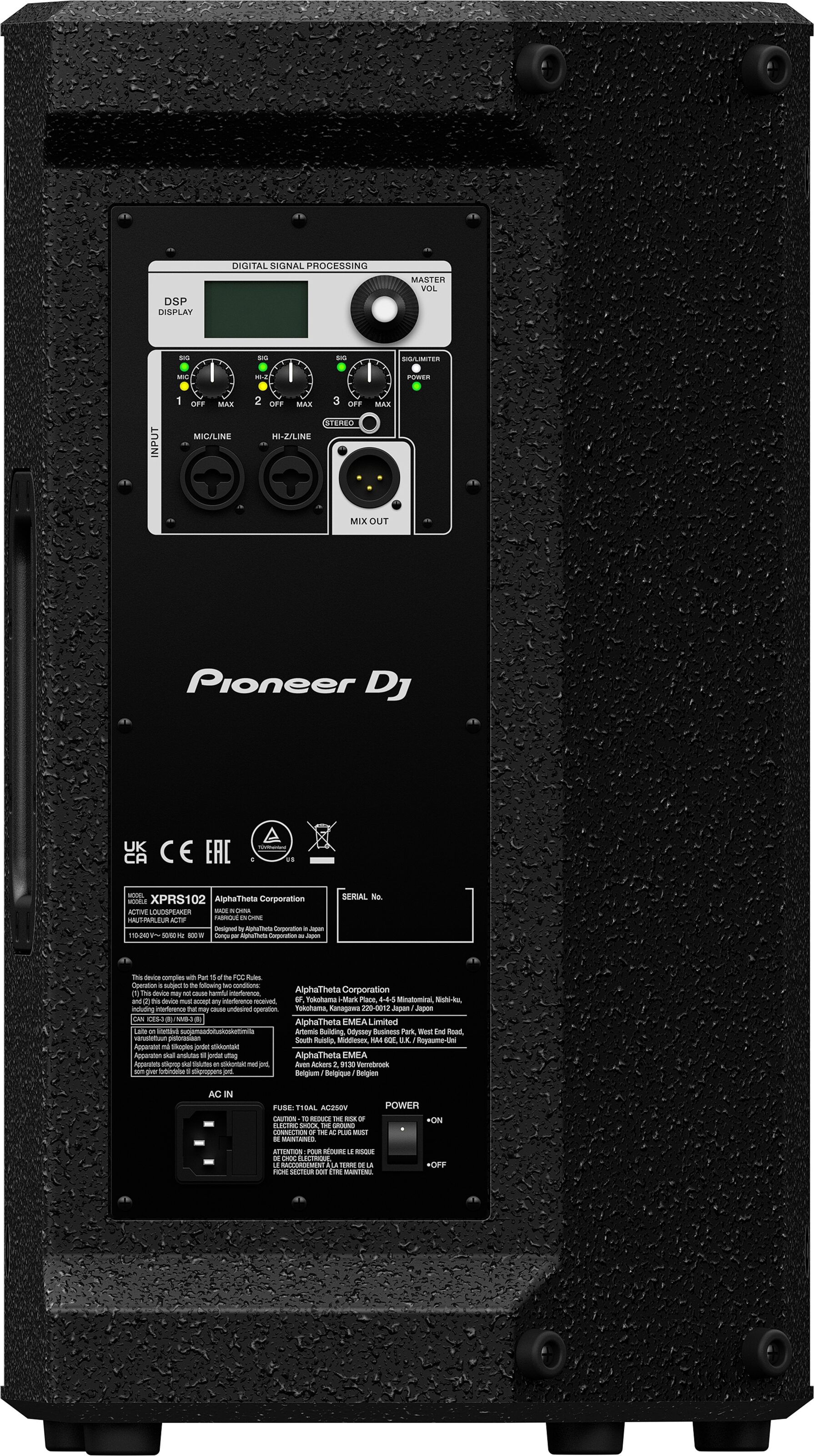 Pioneer DJ XPRS102 Powered Speaker, New, Rear