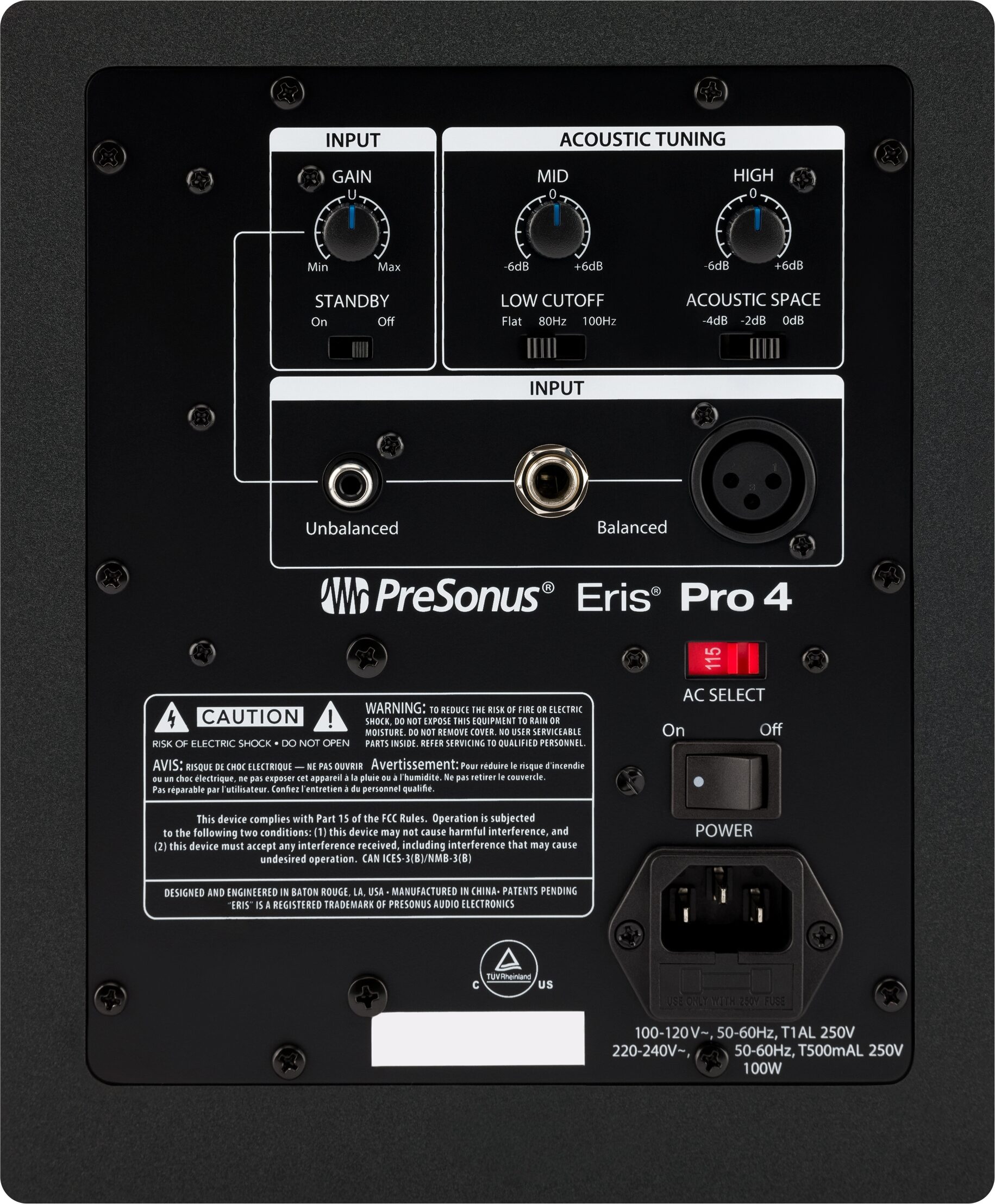 PreSonus Eris Pro 4 Active Coaxial Studio Monitor, Single Speaker, Action Position Back