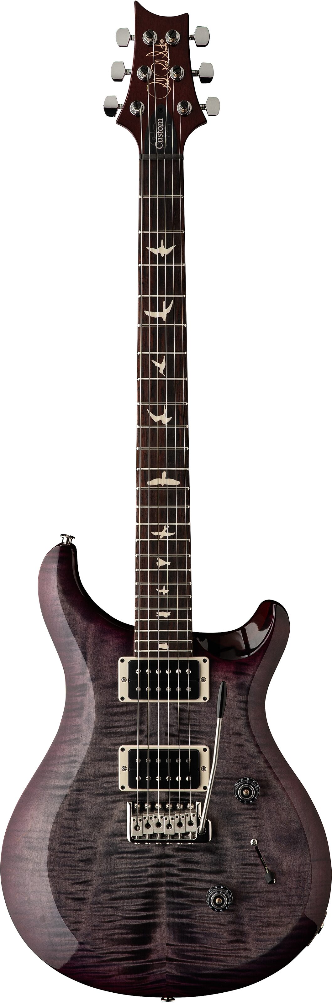 PRS Paul Reed Smith S2 Custom Color 24 Electric Guitar (with Gig Bag), Faded Gray Black Purple Burst, Open Box (Good), Action Position Back