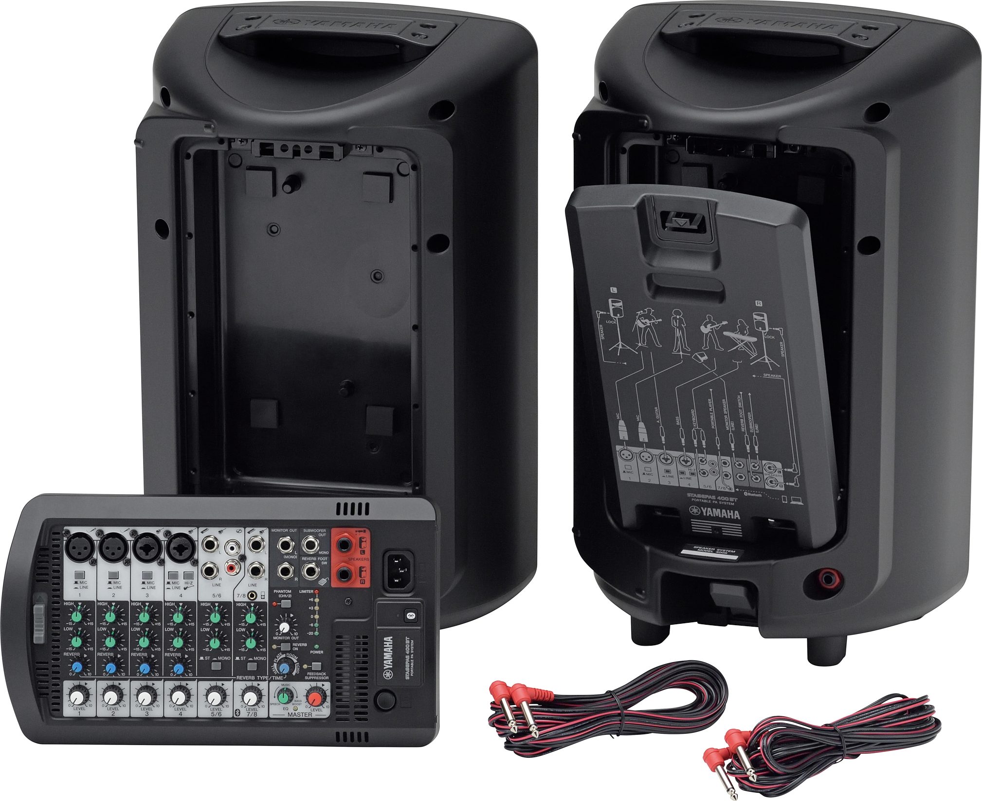 Yamaha STAGEPAS 400BT Portable PA System, New, Main Back