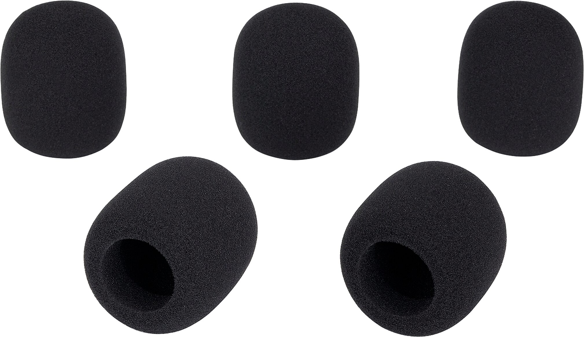 Samson WS1 Handheld Microphone Windscreen, 5-Pack, Black, Action Position Back