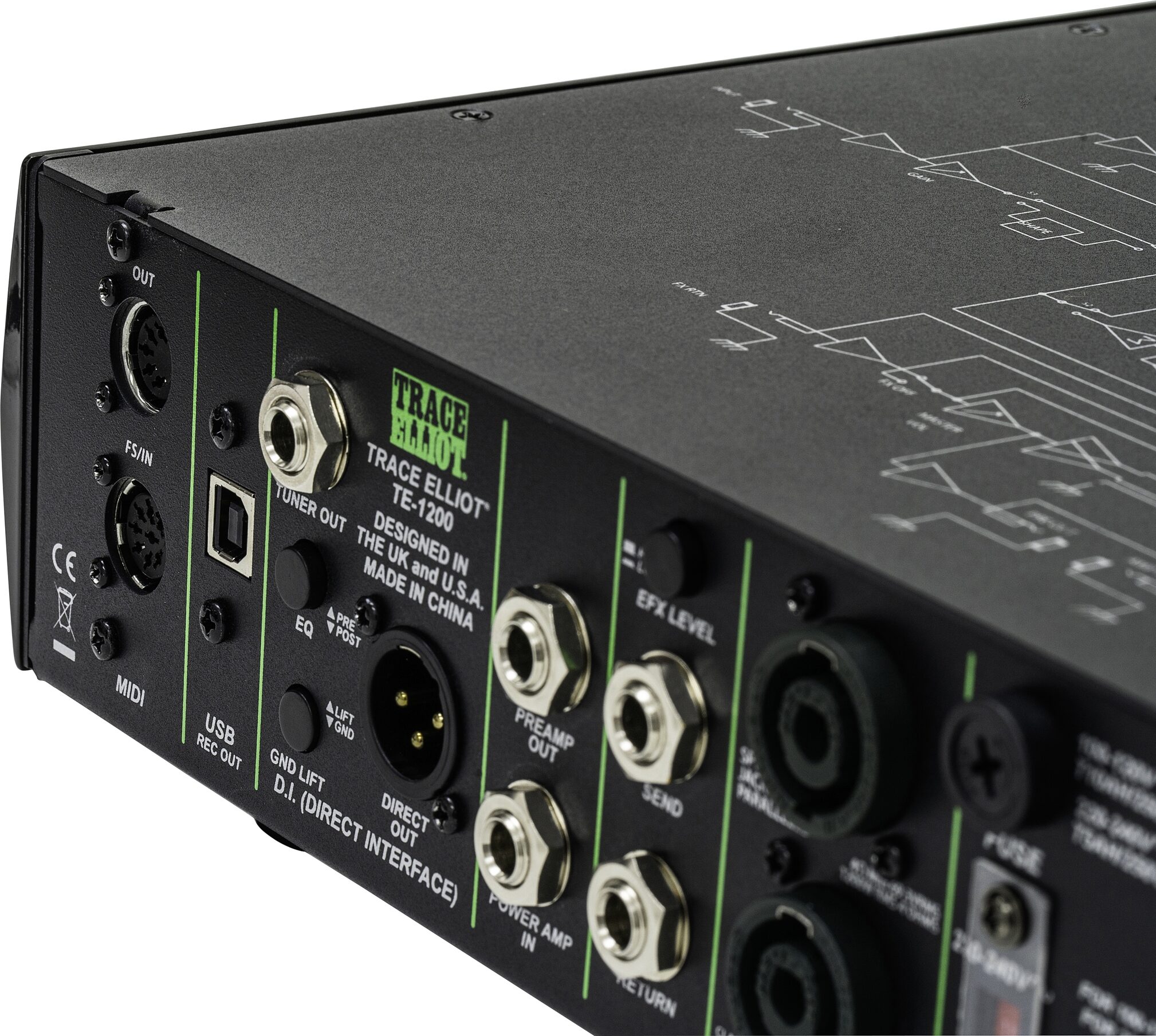 Trace Elliot TE 1200 Bass Amplifier Head (1200 Watts), New, Action Position Back