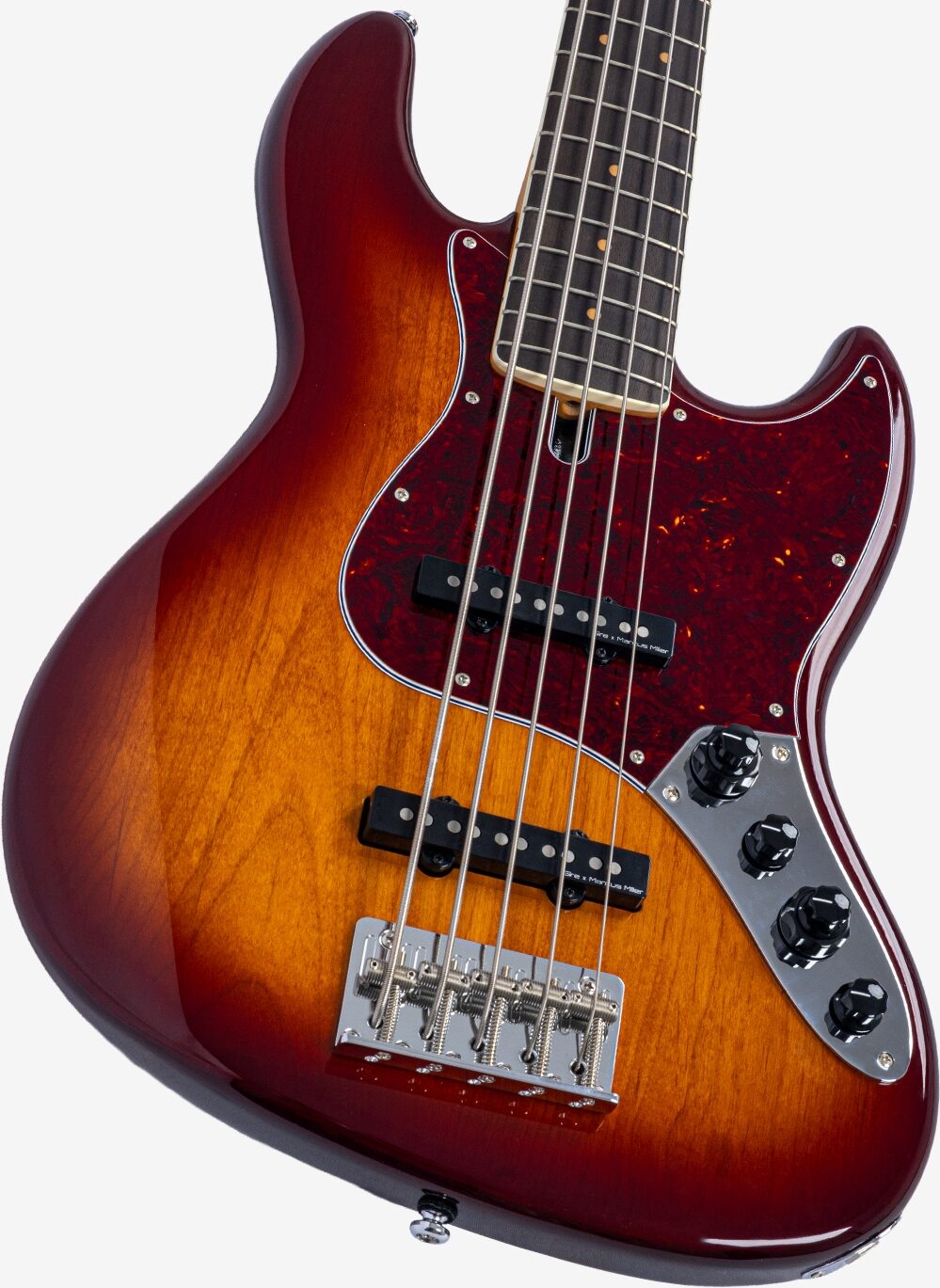Sire Marcus Miller V7 Vintage New Gen Electric Bass, 5-String, Tobacco Sunburst, Ebony Fretboard, Action Position Back