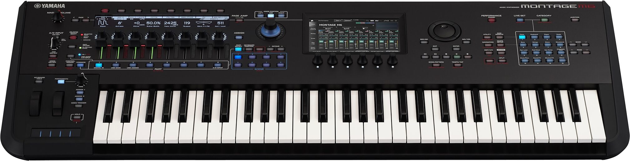 Yamaha Montage M6 Keyboard Synthesizer, 61-Key, New, Action Position Back