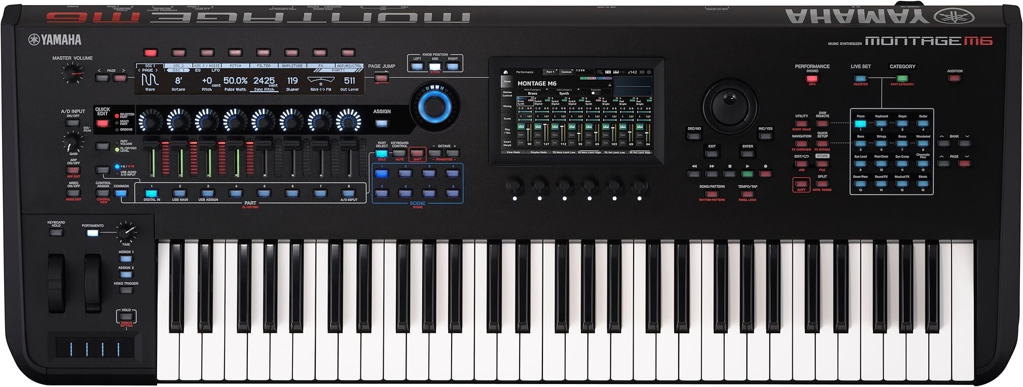 Yamaha Montage M6 Keyboard Synthesizer, 61-Key, New, Action Position Back