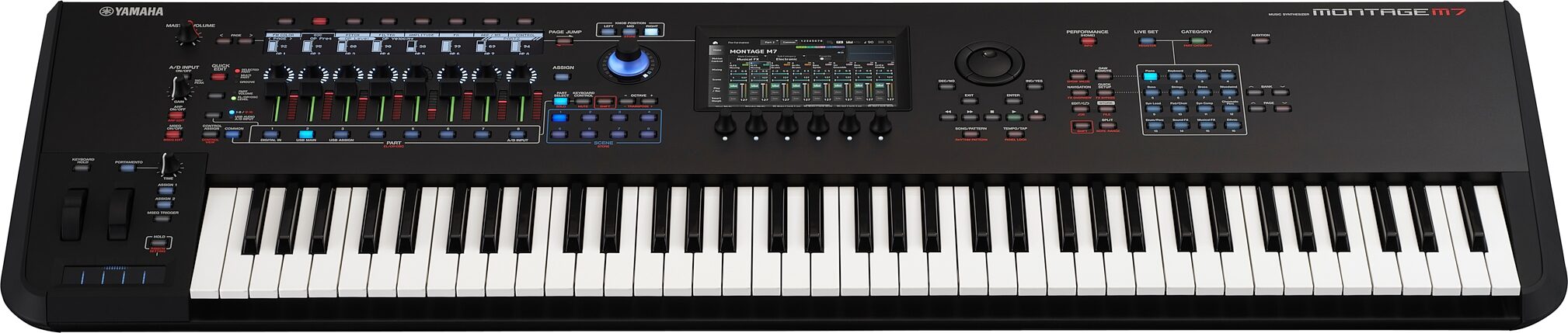 Yamaha Montage M7 Keyboard Synthesizer, 76-Key, New, Front Top