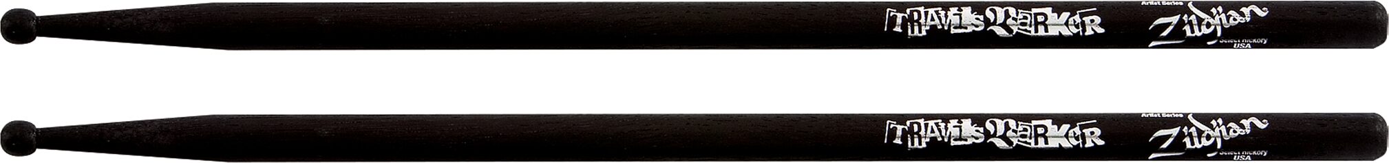 Zildjian Travis Barker Signature Drumsticks, Black, Action Position Back