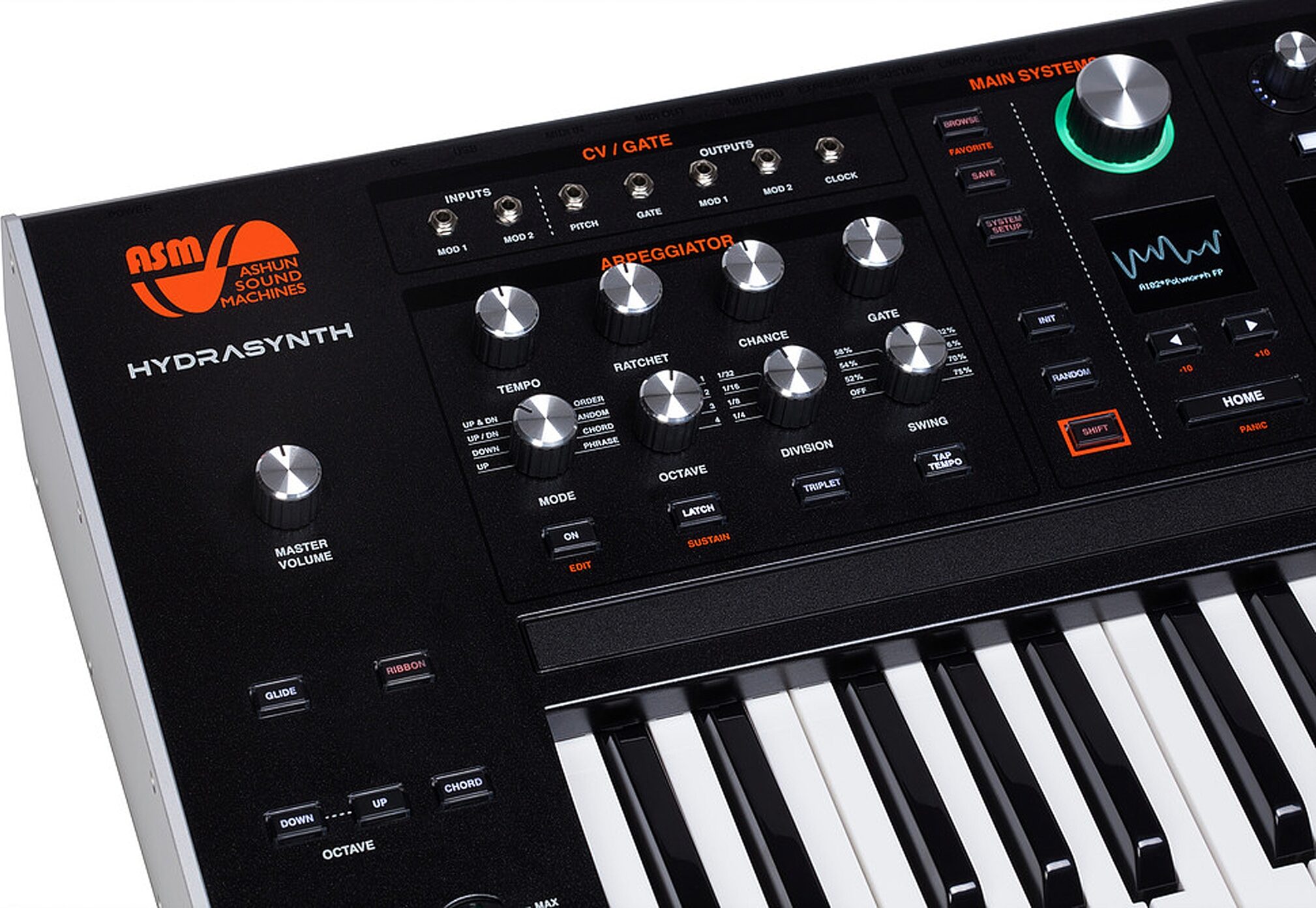 ASM Ashun Sound Machines Hydrasynth Keyboard Synthesizer, 49-Key, New, Detail Left Angle