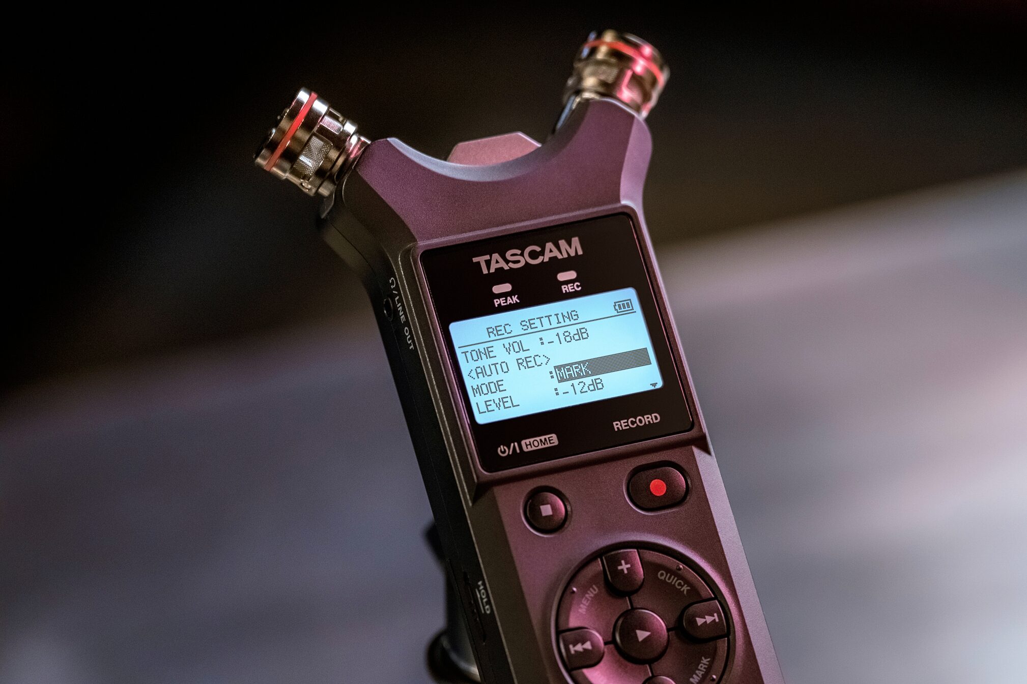 TASCAM DR-07XP 32-bit Portable Digital Audio Recorder, New, Action Position Back