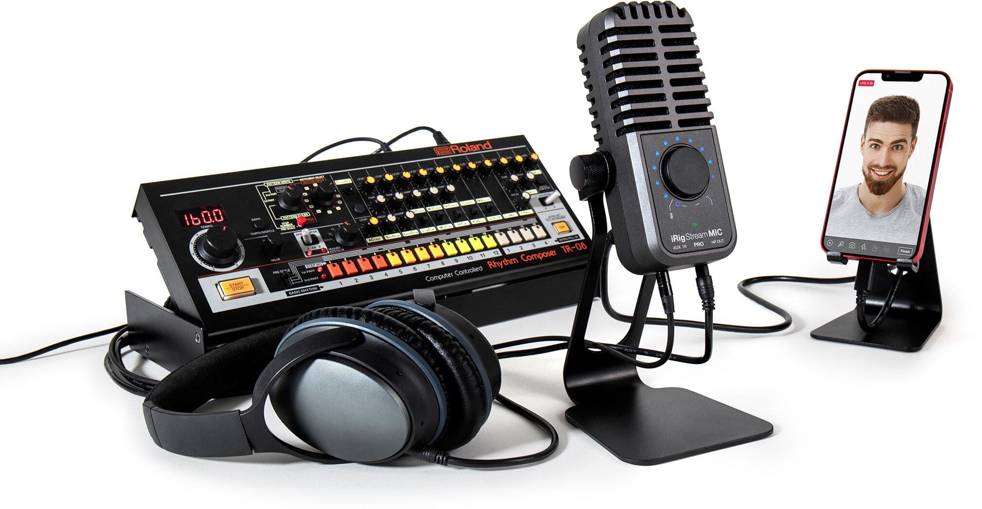 IK Multimedia iRig Stream Mic Pro USB Microphone, New, Action Position Back