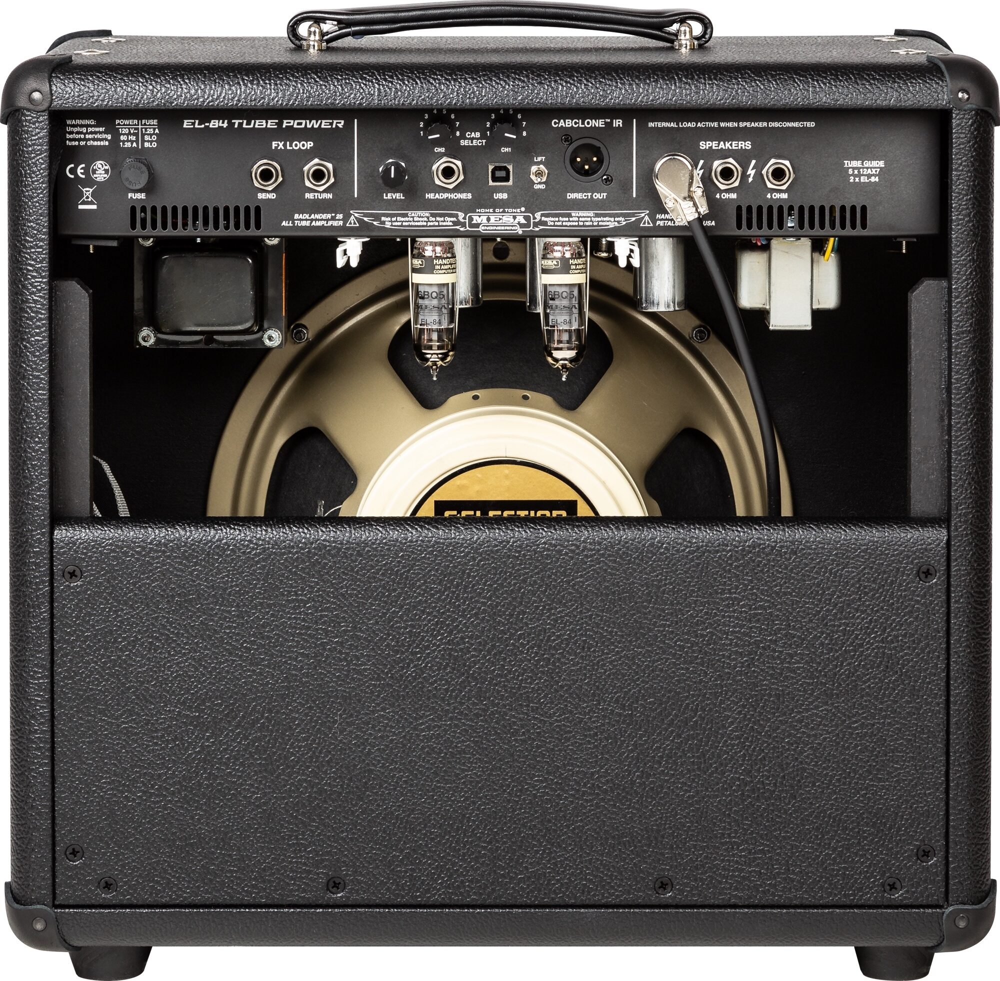 Mesa/Boogie Badlander 25 Guitar Combo Amplifier (25 Watts, 1x12"), Black Bronco, Action Position Back